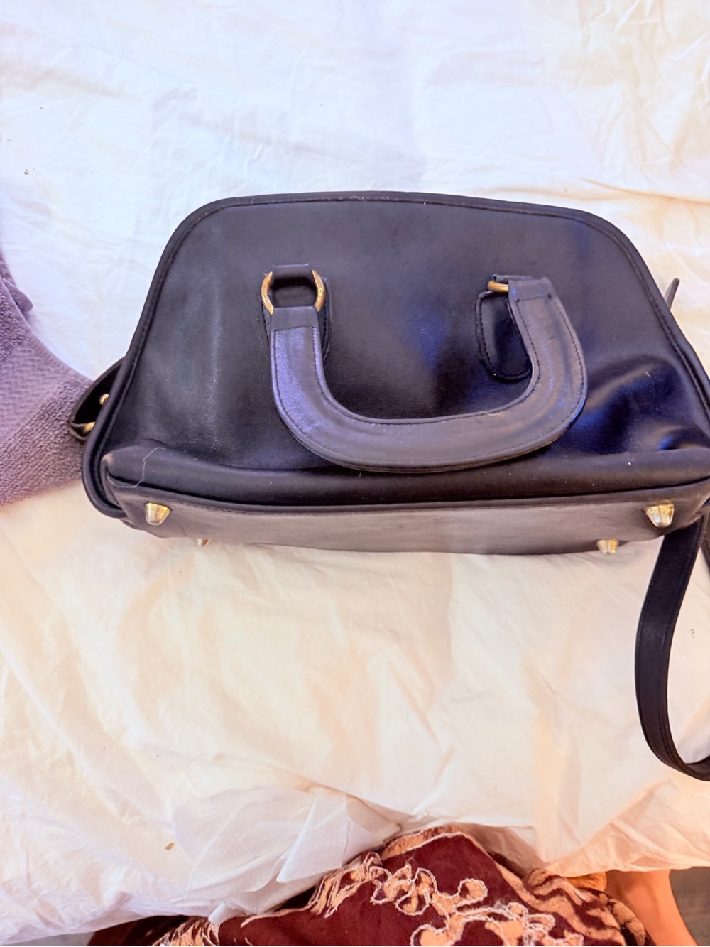 Vintage Coach Black Leather Satchel 0864-981 – Made in USA Turnlock Crossbody - Picture 5 of 10